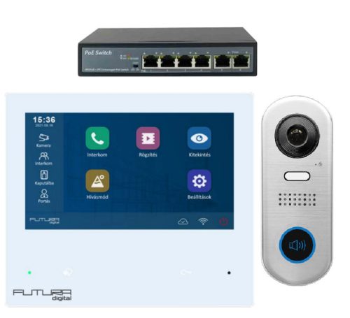 PoE-s színes videó IP kaputelefon szett 7 col FUTURA VIX-48211S