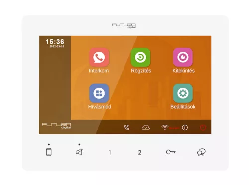 Kiegészítő 7 colos WIFI-s IP beltéri egység FDH Futura kaputelefon szettekhez. FDH-7G/W (B)