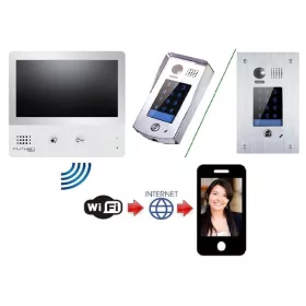   Színes WIFI-s videó kaputelefon szett 7 col, érintőgombos kódzárral. FUTURA VDK-47171/KP