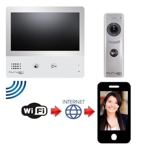 Színes WIFI-s videó kaputelefon szett 7 col FUTURA.  KESKENY kültéri. VDK-471/616C