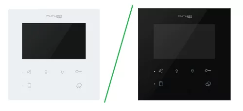 Színes 2 beltéris videó kaputelefon szett 4,3 col beltéri. KESKENY kültéri FUTURA VFK-426(W/B)/616C