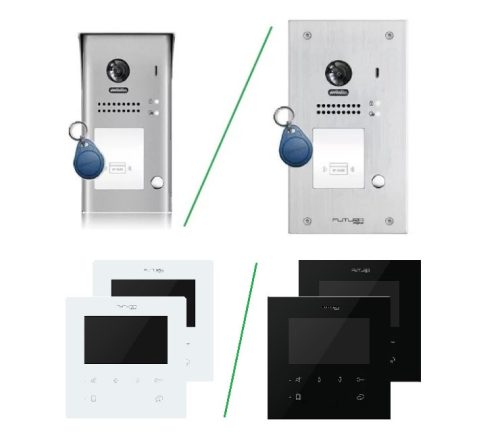 Színes 2 beltéris videó kaputelefon szett 4,3 col. VFK-427(W/B)+/607/ID/S1. FUTURA