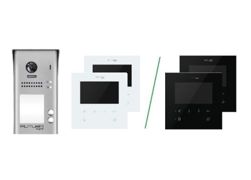Színes 2 lakásos videó kaputelefon szett 4,3 col. VFK-462(W/B)/607C/S2. FUTURA