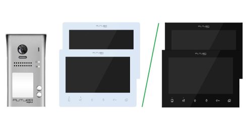 2 lakásos videó kaputelefon szett 7 col FUTURA VFK-472(W/B)/607C/S2