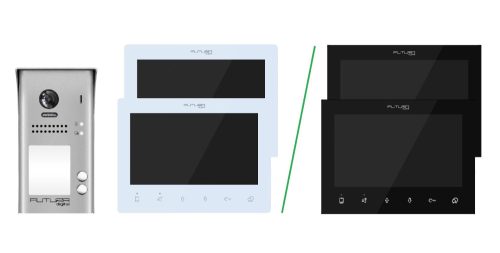 2 lakásos videó kaputelefon szett 7 col FUTURA VFK-472(W/B)+/607/ID/S2