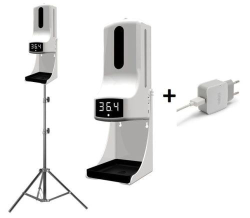 2 az 1-ben automata testhőmérséklet mérő (infra hőmérő), és fertőtlenítő adagoló. K9 Pro Full