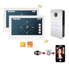   2 lakásos WiFi-s AHD 7 col IPS érintőképernyős IP kaputelefon SZETT. SÜLLYESZTETT kültéri . FS-703P220 -2AW