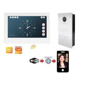   WiFi-s AHD 7 col IPS érintőképernyős IP kaputelefon SZETT. SÜLLYESZTETT kültéri.  FlexiDoor. FS-703P220-1AW