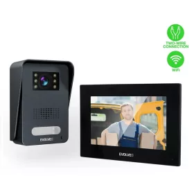   WiFi-s 7 colos 2 VEZETÉKES érintőképernyős kaputelefon SZETT. EVOLVEO. DPAP1-B