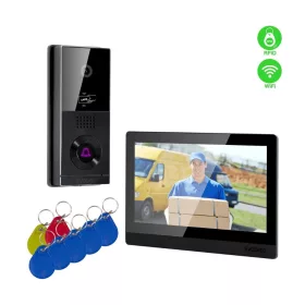   WiFi-s AHD 10 colos érintőképernyős kaputelefon SZETT. Kártyaolvasó. Evolveo. DPAHD10-B