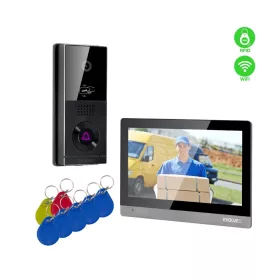   WiFi-s AHD 10 colos érintőképernyős kaputelefon SZETT. Kártyaolvasó. Evolveo. DPAHD10-SB