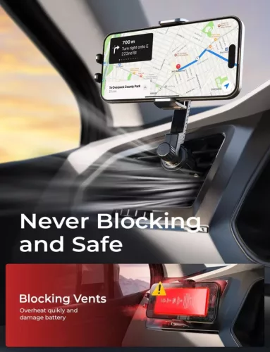 Autós mobiltelefon tartó, szellőzőrácsra rögzíthető. TB2664_Y15