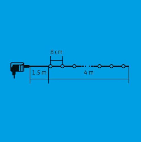 Piros fényfüzér 50 LED-es KII 50/R