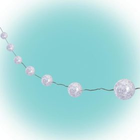   Micro LED-es golyó fényfüzérköteg 1,35 m, ELEMES. MLB 10/WH