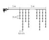 LED-es JÉGCSAP fényfüggöny, SZIPORKÁZÓ, 5m, IP44. KAF 300L 5M