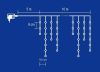 LED-es JÉGCSAP fényfüggöny, SZIPORKÁZÓ, 10 m, IP44. KAF 600L 10M