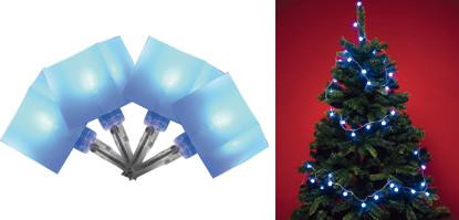 40 LED-es KOCKA fényfüzér, kék. KLC 48/BL