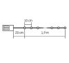 Micro LED-es fényfüzérköteg 1,9 m, ELEMES. ML 20/WW