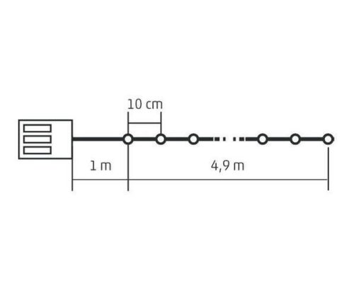LED-es izzósor, 8 programos, IDÕZÍTÕS, 4,9 m, ELEMES. MLC 58/WH