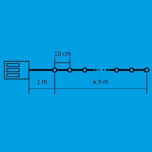 LED-es izzósor, 8 programos, IDÕZÍTÕS, 4,9 m, ELEMES. MLC 58/M