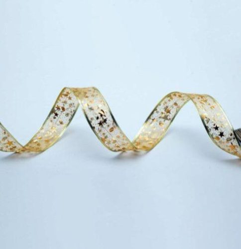  LED-es szalag mintákkal, arany, 8 funkció, 100 db meleg fehér LED, 10 m, elemes. RLS10WW