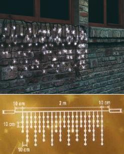 100 LEDes SOROLHATÓ (toldható) fényfüggöny meleg fehér, KSF 100/WW
