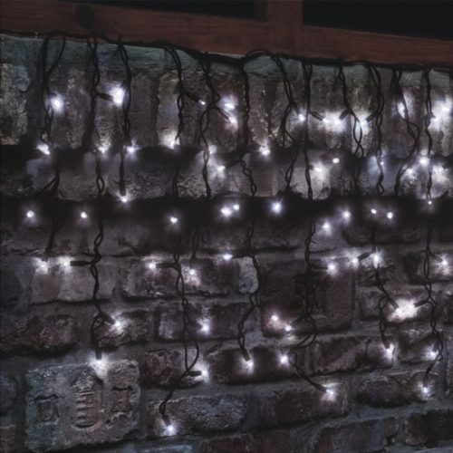 200 LEDes SOROLHATÓ (toldható) fényfüggöny hideg fehér, KSF 200/WH