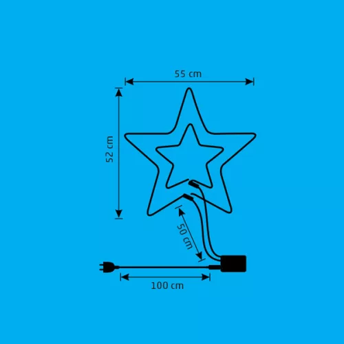 LED-es neon light figura, csillag. NEON 3