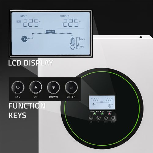 6,2 kW Off grid hybrid szolár inverter. MPPT, BMS. 48 V. 120 A, Tiszta szinusz. 53866