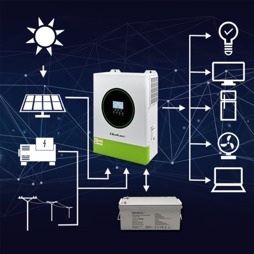 11 kW Off grid hybrid szolár inverter. MPPT, BMS. 48 V. 160 A, Tiszta szinusz. 53862