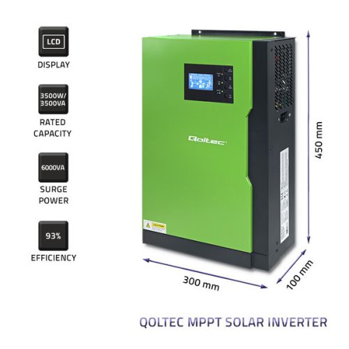 3,5 kW Off grid hybrid szolár inverter. MPPT, 24 V. 100 A, Tiszta szinusz. 53886