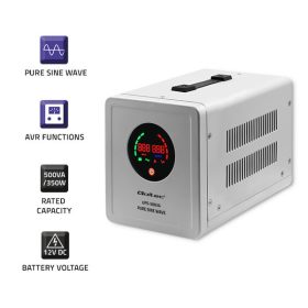 Szünetmentes tápegység (UPS) és inverter, FŰTÉSHEZ is. 500 VA, 12/230 V, állandó fázis. Tiszta szinusz. 50716   Szünetmentes tápegység (UPS) és inverter, FŰTÉSHEZ is. 500 VA, 12/230 V, állandó fázis. Tiszta szinusz. 50716