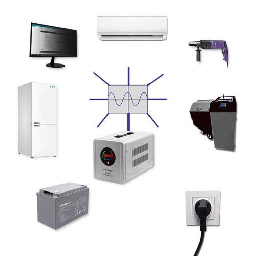 Szünetmentes tápegység (UPS) és inverter, FŰTÉSHEZ is. 500 VA, 12/230 V, állandó fázis. Tiszta szinusz. 50716