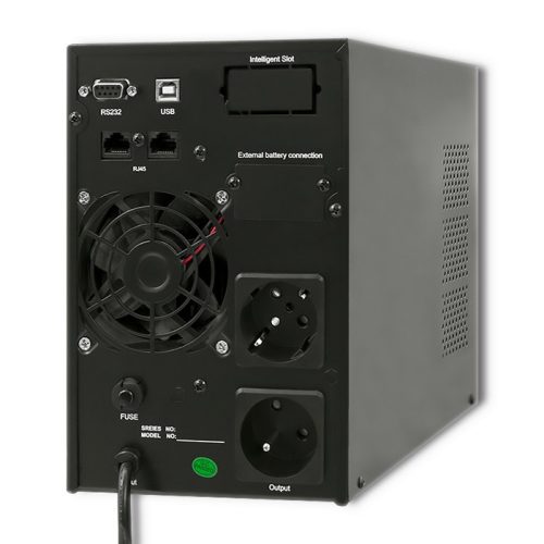  UPS szünetmentes tápegység, Online, Tiszta szinusz. 1 kVA / 800 W | LCD.  53042 Qoltec