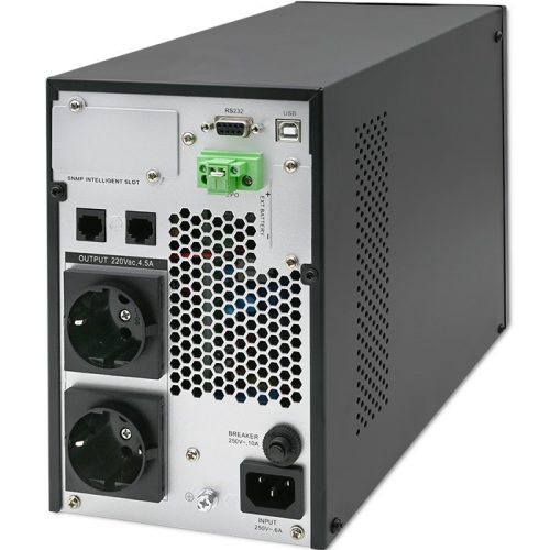  UPS szünetmentes tápegység, Online, Tiszta szinusz. 1 kVA / 1000 W | LCD.  52280 Qoltec