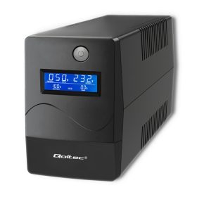 Szünetmentes tápegység (UPS) Line Interactiv, módosított szinusz, 850 VA / 480 W.  LCD, USB, RJ45. 53979 Qoltec   Szünetmentes tápegység (UPS) Line Interactiv, módosított szinusz, 850 VA / 480 W.  LCD, USB, RJ45. 53979 Qoltec
