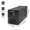 Szünetmentes tápegység (UPS) Line Interactiv, módosított szinusz, 1500 VA / 900 W.  LCD, USB, RJ45. 53770 Qoltec
