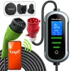 1 és 3 fázisú (230 V/400 V), állítható áramú (8- 16 A), max. 11 kW, időzíthető Type 2 EV (elektromos autó)  töltő, 5 m. WiFi. 52720