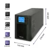  UPS szünetmentes tápegység, Online, Tiszta szinusz. 1 kVA / 800 W | LCD.  52640 Qoltec