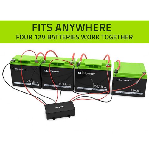 Feszültség kiegyenlítő 48 V-os akkumulátor telephez. 4 x 12 V, 10 A, LiFePO4, AGM, GÉL. 51098