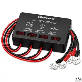   Feszültség kiegyenlítő 48 V-os akkumulátor telephez. LED. 4 x 12 V, 10 A, LiFePO4, AGM, GÉL. 51079