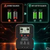 Feszültség kiegyenlítő 24 V-os akkumulátor telephez (2x12 V), LCD kijelzővel, 5 A, AGM, GEL, Deep Cycle, LiFePO4. 51099