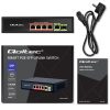 PoE Switch 4 x  RJ45 PoE,  1 x RJ45 Uplink, 1 x SFP,  65 W, 1000 Mb/s. 52296