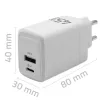 GaN 45 W-os töltő 5-20 V, 1,5-3 A, 1 x USB-C PD, 1 x USB QC 3.0. 51825