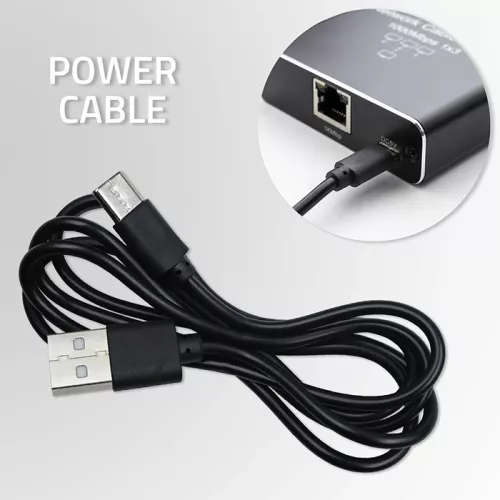 Mini Switch 1 + 3 RJ45,  1000 Mb/s , USB-C , Alumínium. 52294