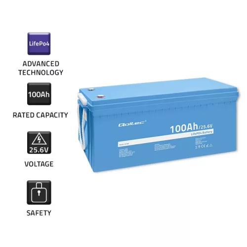 LiFePO4 lítium-vas-foszfát akkumulátor. 25,6V. 100Ah. 2560 Wh. BMS. 53708