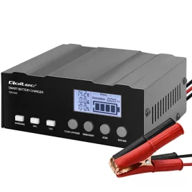   Mikroprocesszoros akkumulátor töltő, regeneráló funkcióval, LCD kijelzővel, AGM, GEL, WET, SLA akkumulátorokhoz, 12 V/24 V, 12 A. 52491