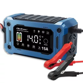   Mikroprocesszoros akkumulátor töltő, regeneráló funkcióval, LCD kijelzővel, LiFePO4, AGM, GEL, EFB, WET, SLA akkumulátorokhoz, 12 V, 15 A. 52496