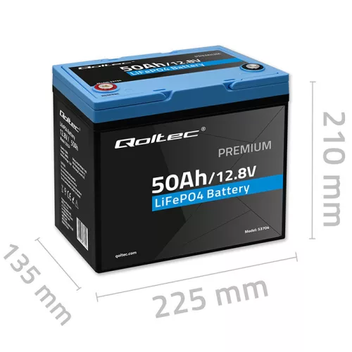 LiFePO4 lítium-vas-foszfát akkumulátor. 12,8V. 50Ah. 640 Wh. BMS. 53704