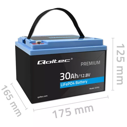 LiFePO4 lítium-vas-foszfát akkumulátor. 12,8V. 30Ah. 384 Wh. BMS. 53703